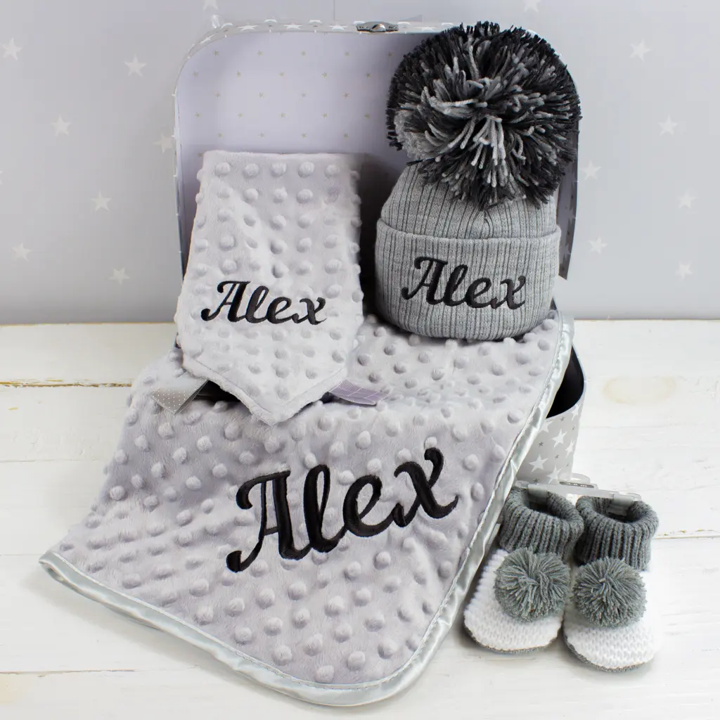 personalised unisex winter baby gift box