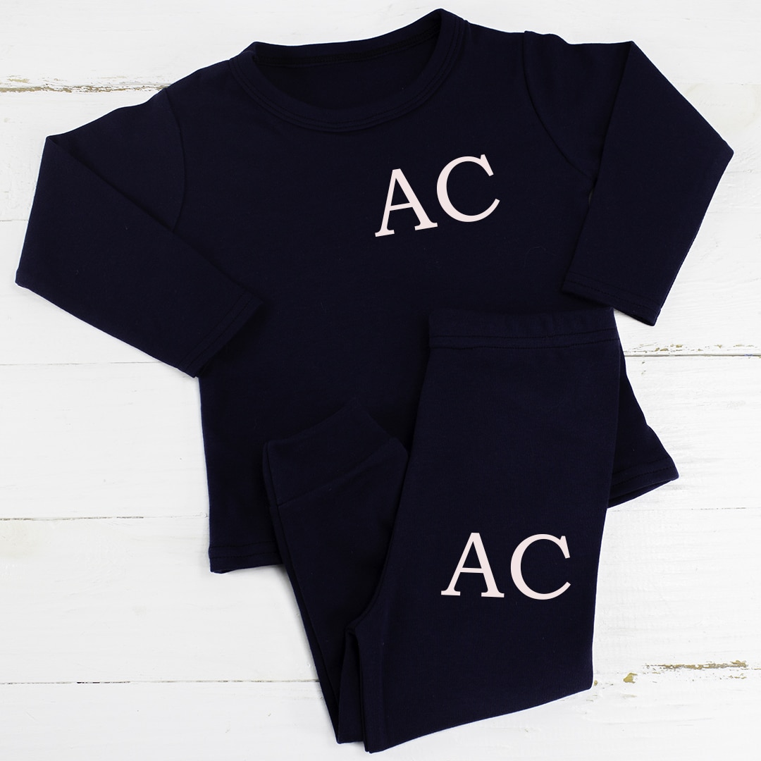Personalised Navy Baby & Toddler Loungesuit