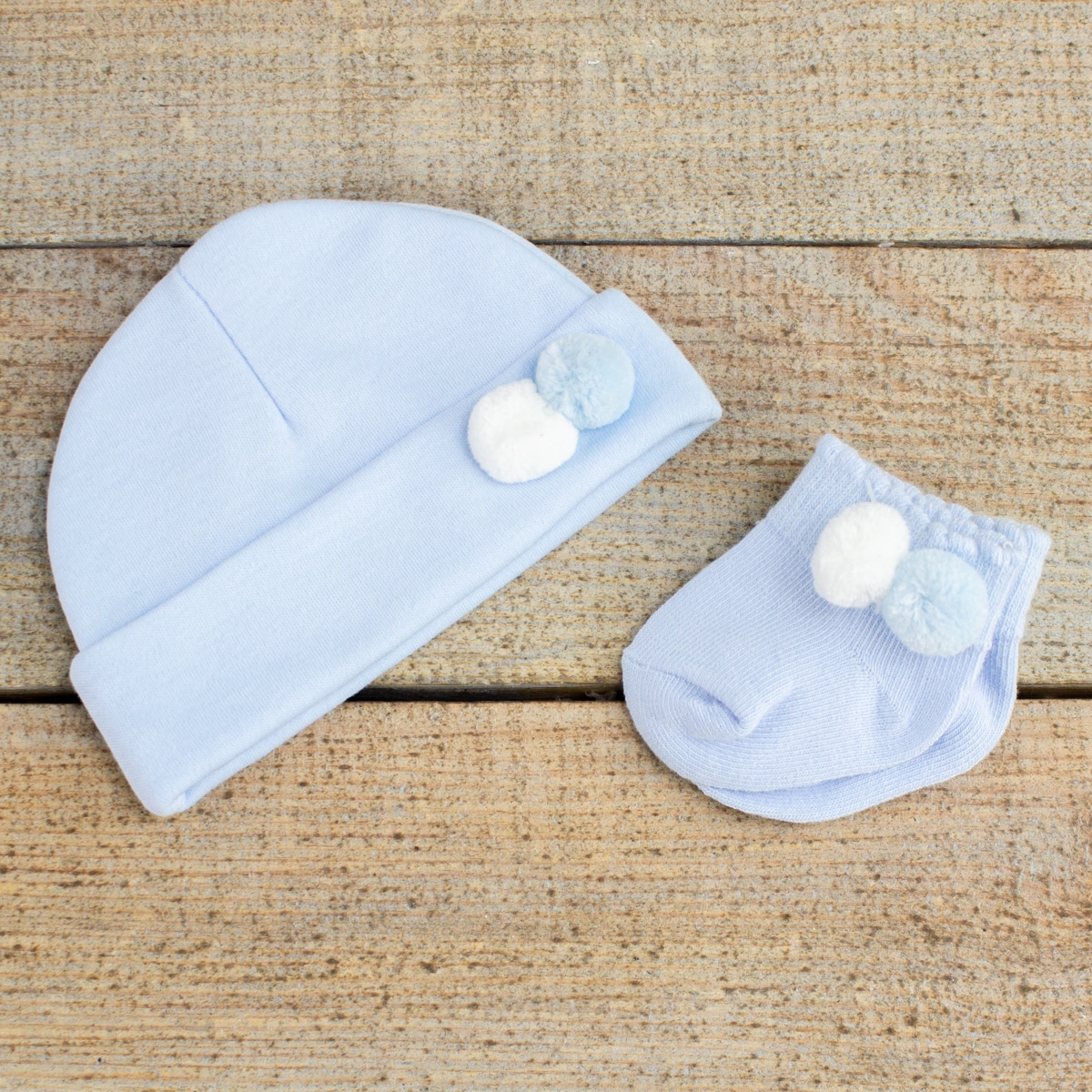 Personalised Blue Baby Gift Box - Hat & Socks