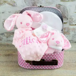 Personalised Pink Bunny Rabbit Baby Giftr Hamper