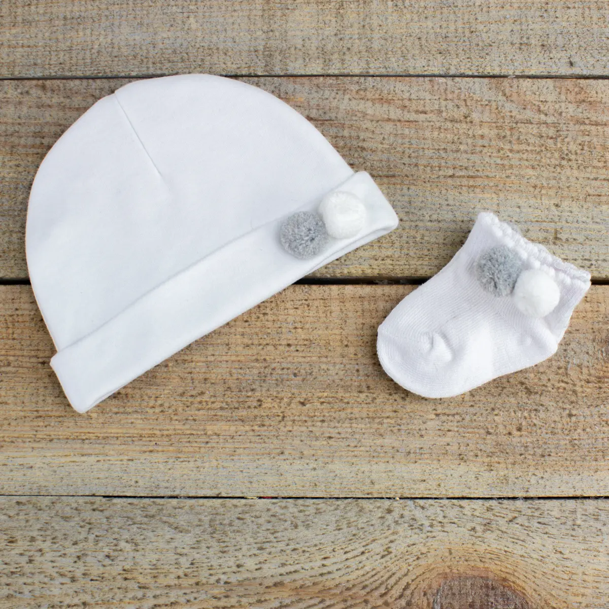 Personalised White Bunny Rabbit Baby Hamper - Hat & Socks