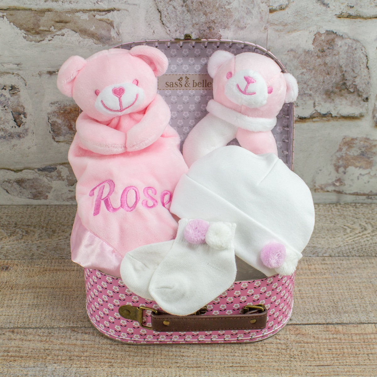 Personalised Baby Girl Teddy Bear Gift Box