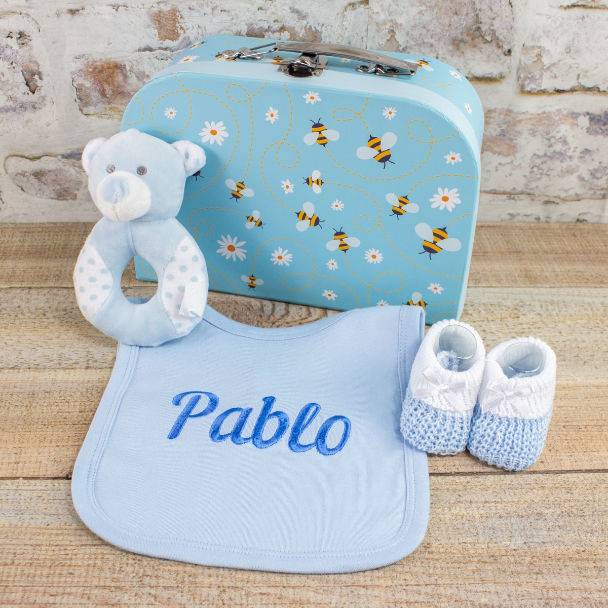 Personalised Blue Baby Gift Box Accessories