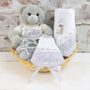 Personalised Grey 'Sweet Baby' Gift Hamper