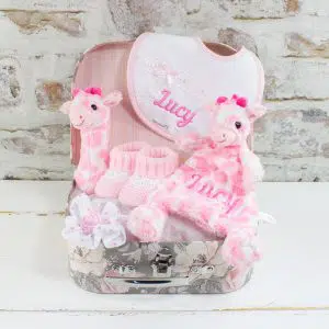 Personalised Baby Girl Pink Gift Hamper