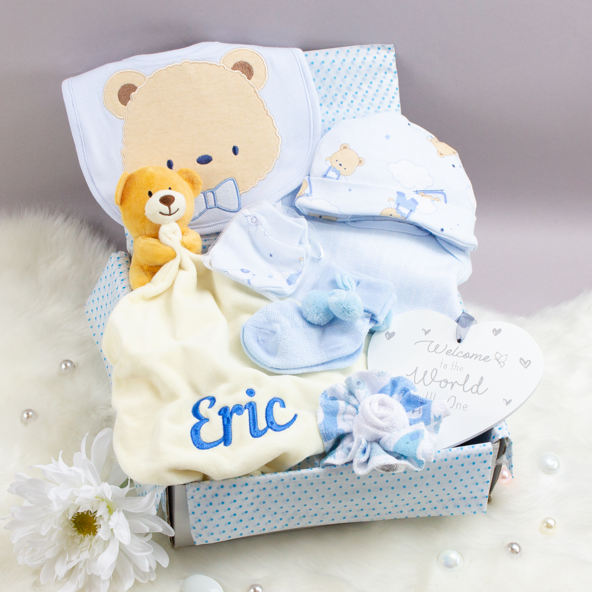 personalised baby boy clothes gift set