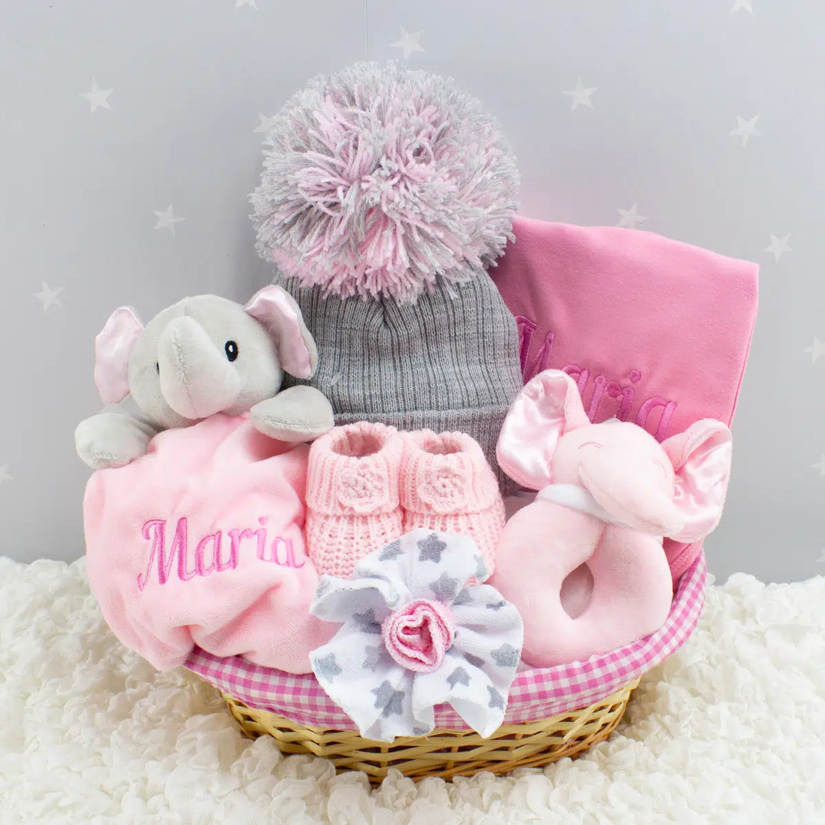 Personalised Baby Girl Elephant Gift Hamper