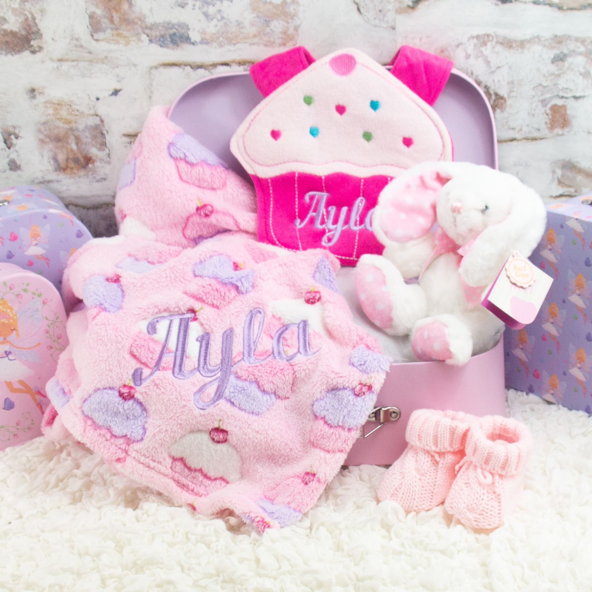 Personalised Pink Baby Girl Gift Set