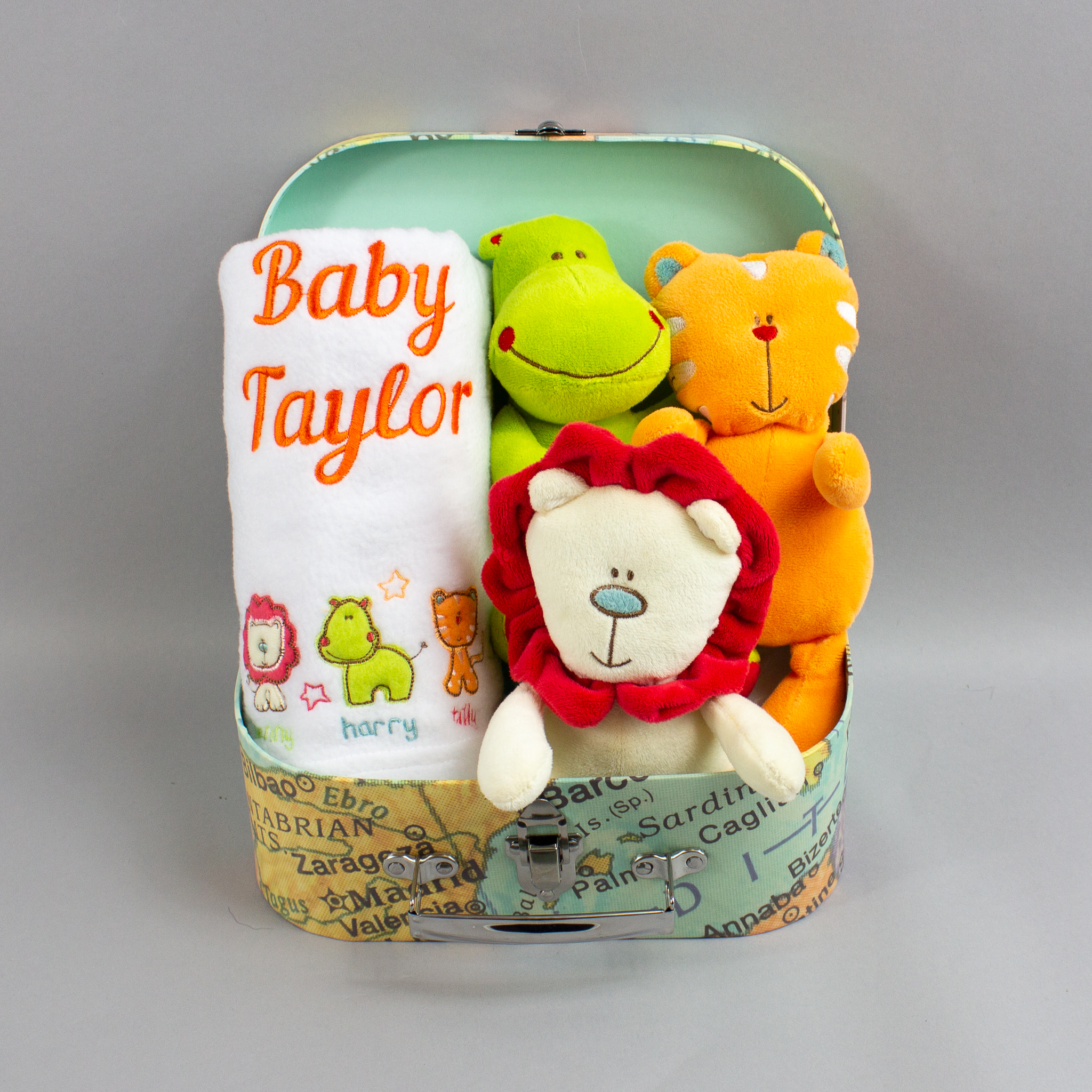 Personalised ‘Safari Friends’ Baby Gift Set