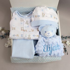 Personalised Baby Boy Gift Set